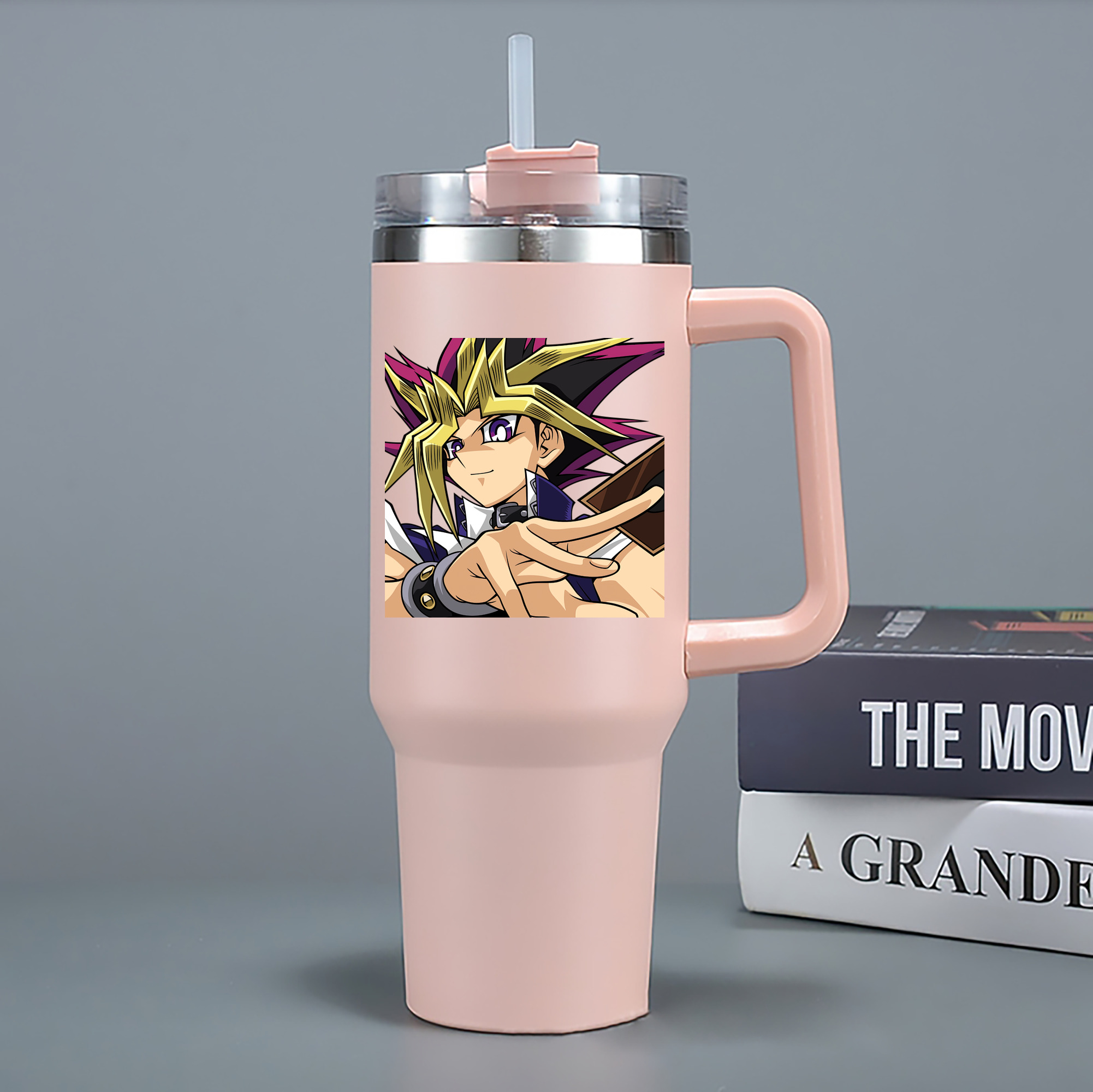 （画像用） 遊☆戯☆王 Yu-Gi-Oh! 1200mL車用タンブラー - クリスタルステッカー（プラスチックストロー付き）